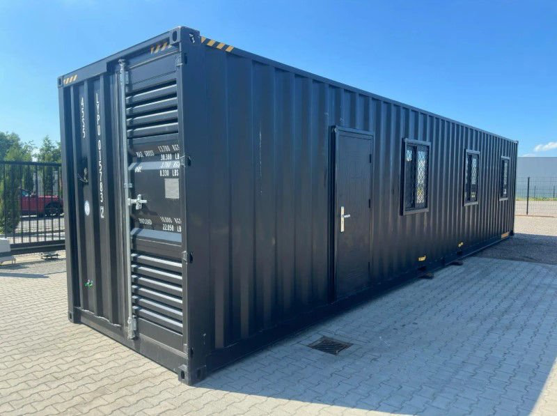Maison conteneur 40 pieds HC (High Cube) – Hébergement de 12 m² « Black Edition » avec cuisine et salle de bain (Neuf) – Image 15