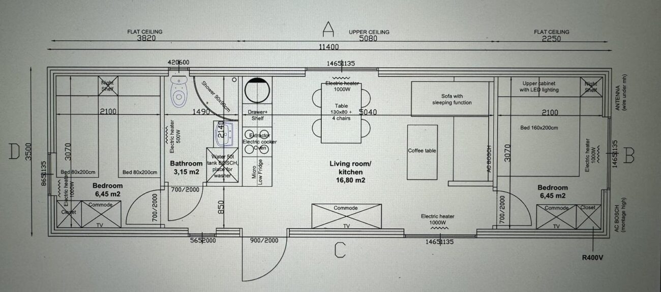Grand mobil-home 11,4 x 3,5 m « Tout compris » – 4 saisons (meublé et prêt à emménager) – Image 6
