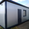 Conteneur de bureau monobloc 18 m² (6 x 3 m) avec salle de bain – Isolation premium 100 mm (utilisation 4 saisons)