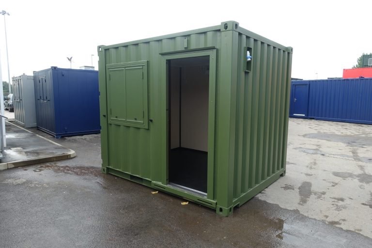 Conteneur de 20 pieds aménagé en « kiosque à boissons » – Isolé avec grande porte à charnières (gris anthracite) – Image 3