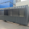 Conteneur de 20 pieds équipé d'un « kiosque à bar » - Porte à gaz et isolation (gris anthracite)
