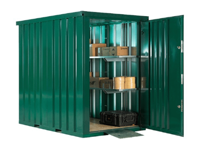 Conteneur de jardin 1,5 x 2,2 m – Caisse en acier galvanisé vert RAL 6005 (Fond et rampe inclus) – Image 3