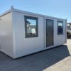 Conteneur de bureau monobloc isolé de 6 m – Gris argenté avec vitrage miroir (Nouveau modèle)